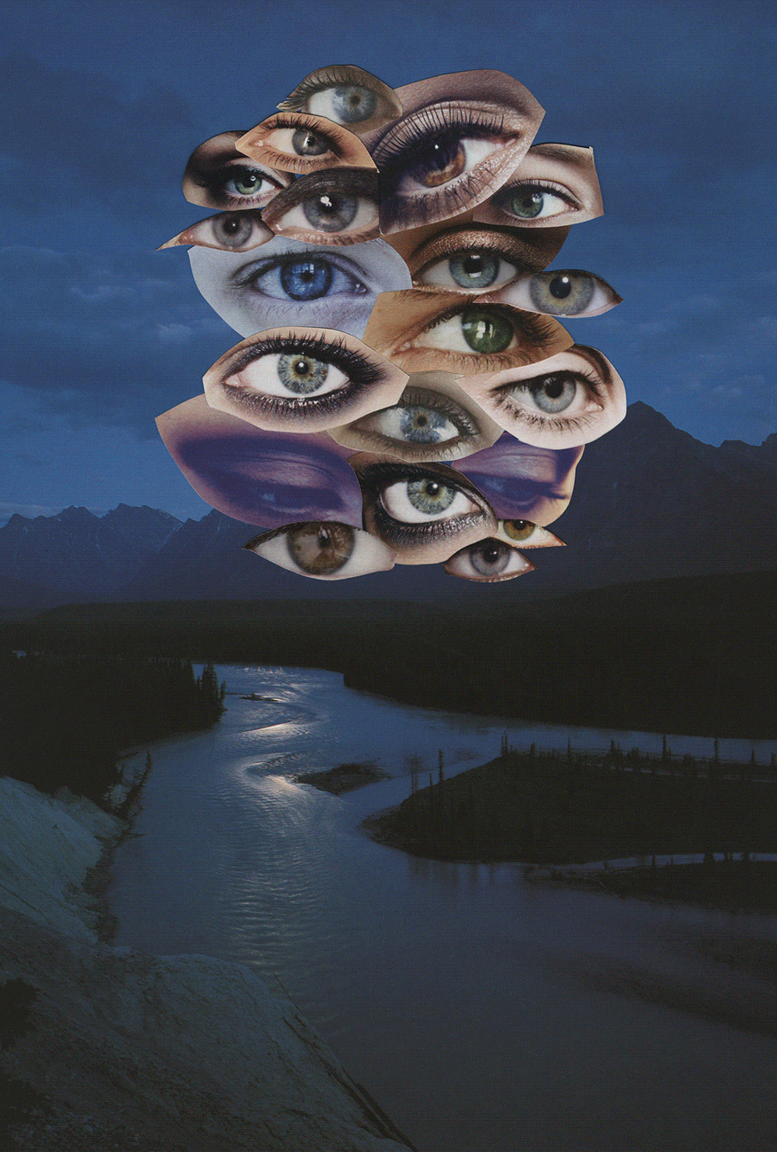 Elizabeth Zvonar, The Universe is Mental 2014 Digital print of hand-cut collage 16” x 24”